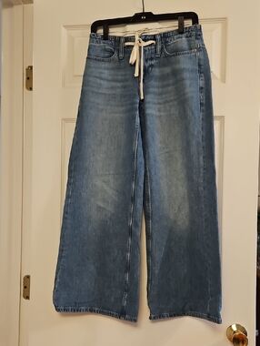 Banana Republic Medium Blue Wide-Leg Jeans with Drawstring